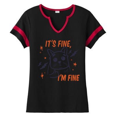 It's Fine I'm Fine Cat Ladies Halftime Notch Neck Tee