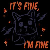 It's Fine I'm Fine Cat 7-Panel Snapback Hat