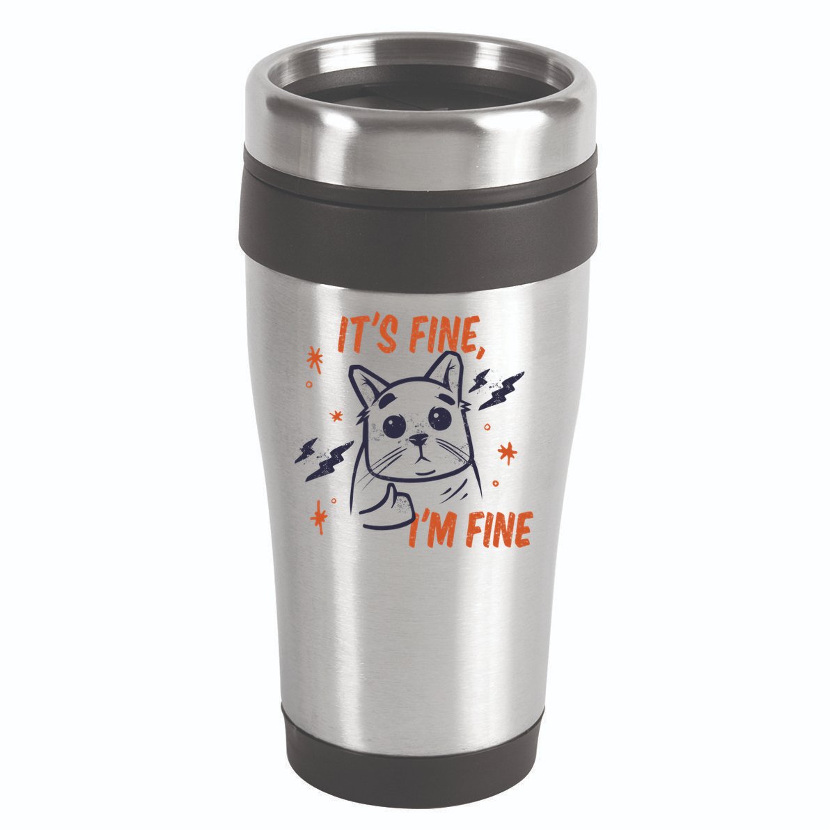 It's Fine I'm Fine Cat 16oz Travel Tumbler