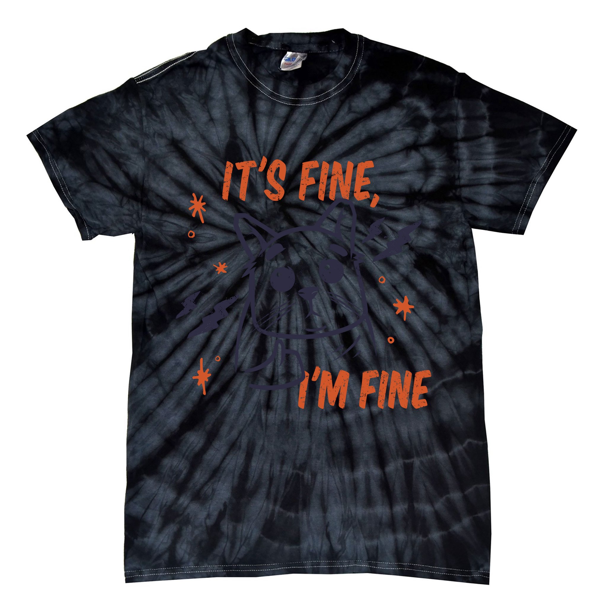 It's Fine I'm Fine Cat Tie-Dye T-Shirt