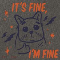 It's Fine I'm Fine Cat Cotton Canvas Backpack