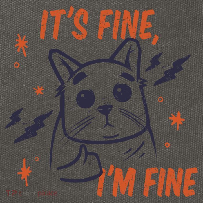 It's Fine I'm Fine Cat Cotton Canvas Backpack