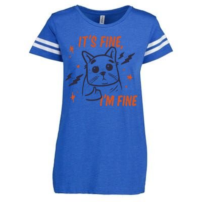 It's Fine I'm Fine Cat Enza Ladies Jersey Football T-Shirt