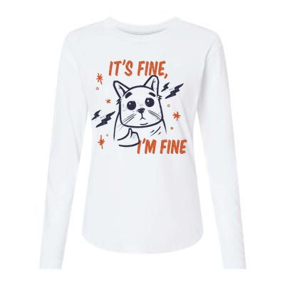 It's Fine I'm Fine Cat Womens Cotton Relaxed Long Sleeve T-Shirt