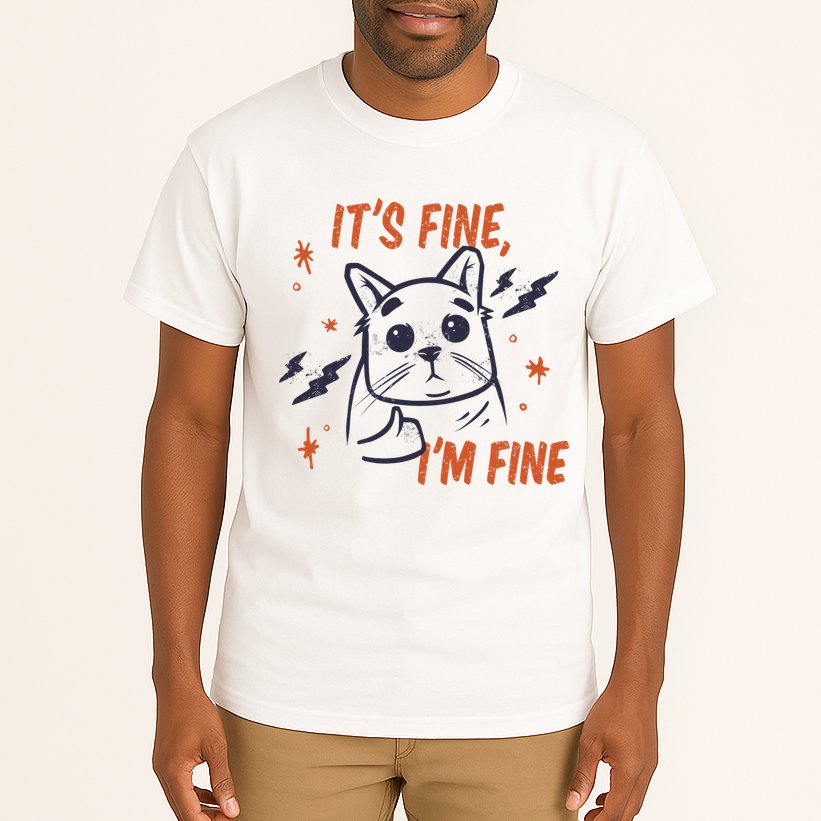 It's Fine I'm Fine Cat Tall T-Shirt