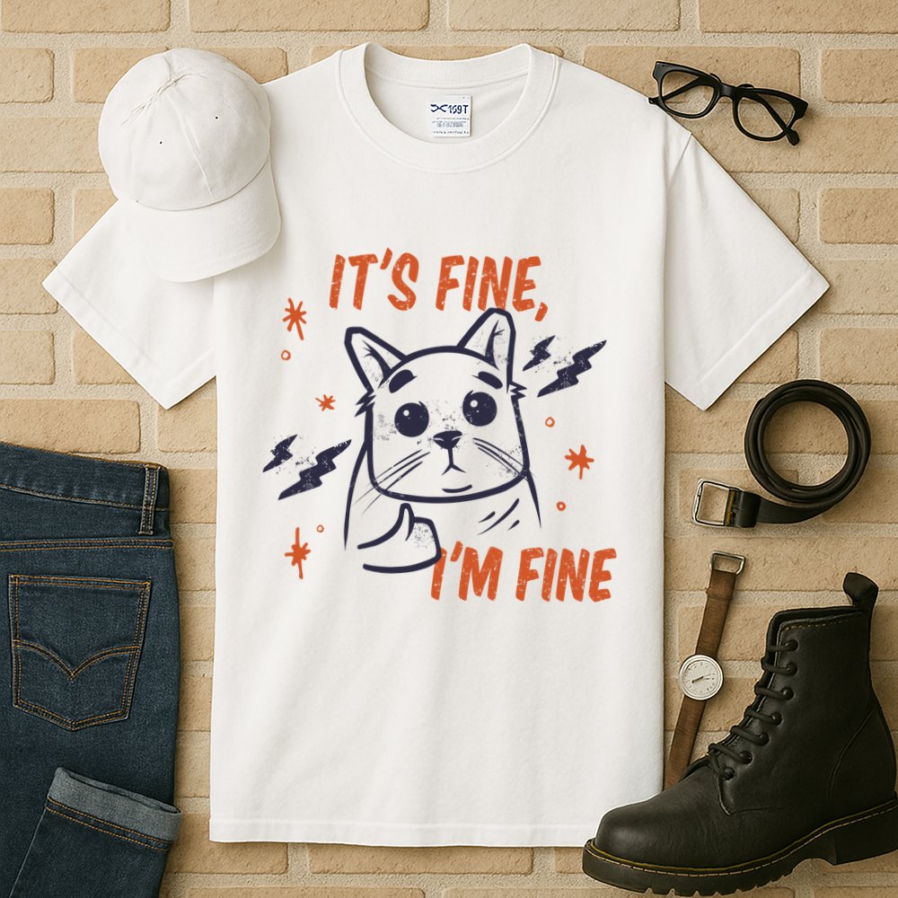 It's Fine I'm Fine Cat Tall T-Shirt