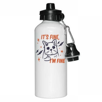 It's Fine I'm Fine Cat Aluminum Water Bottle