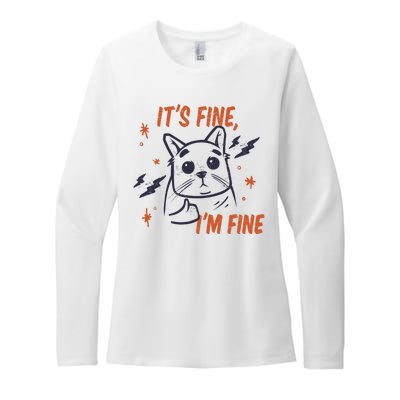 It's Fine I'm Fine Cat Womens CVC Long Sleeve Shirt