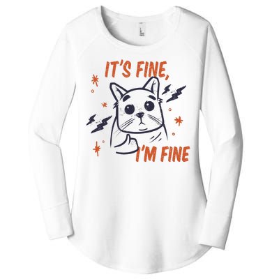 It's Fine I'm Fine Cat Women's Perfect Tri Tunic Long Sleeve Shirt