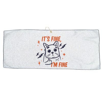 It's Fine I'm Fine Cat Large Microfiber Waffle Golf Towel