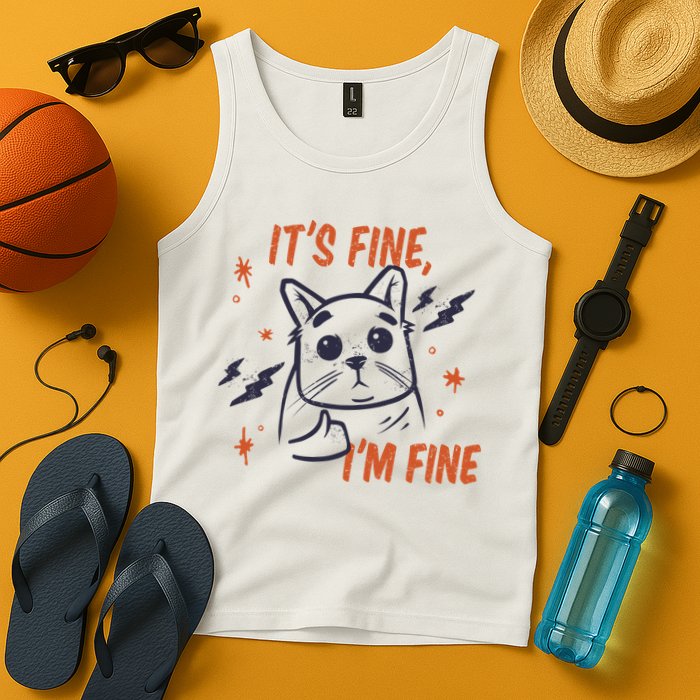 It's Fine I'm Fine Cat Tank Top