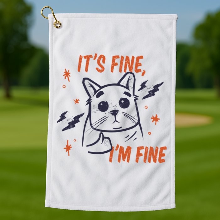 It's Fine I'm Fine Cat Golf Towel