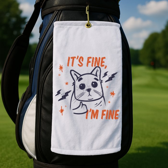 It's Fine I'm Fine Cat Golf Towel