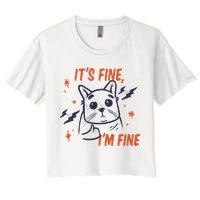 It's Fine I'm Fine Cat Crop Top