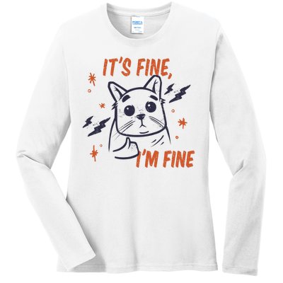 It's Fine I'm Fine Cat Ladies Long Sleeve Shirt