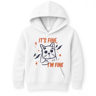 It's Fine I'm Fine Cat Kids Hoodie