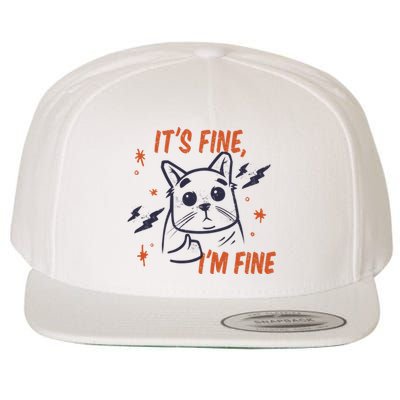 It's Fine I'm Fine Cat Wool Snapback Cap