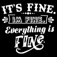 It's Fine I'm Fine Everything Is Fine Pom Pom 12in Knit Beanie