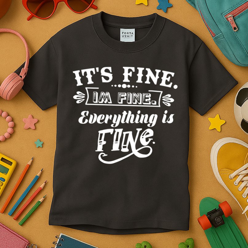 It's Fine I'm Fine Everything Is Fine Kids T-Shirt