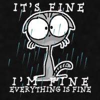 It's Fine I'm Fine Everything Is Fine Cat  Ladies PosiCharge Tri-Blend Wicking Tank