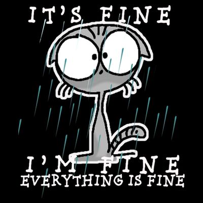 It's Fine I'm Fine Everything Is Fine Cat  T-Shirt