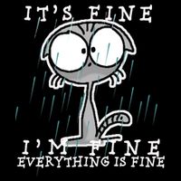 It's Fine I'm Fine Everything Is Fine Cat  7-Panel Snapback Hat