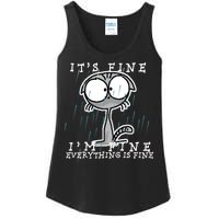 It's Fine I'm Fine Everything Is Fine Cat  Ladies Essential Tank