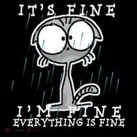 It's Fine I'm Fine Everything Is Fine Cat  Flatbill Hat