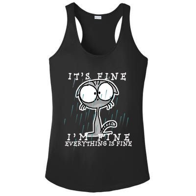 It's Fine I'm Fine Everything Is Fine Cat  Ladies PosiCharge Competitor Racerback Tank