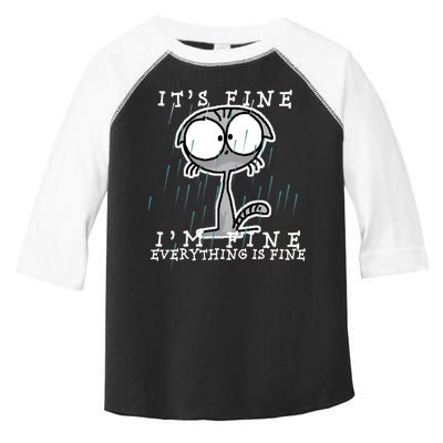 It's Fine I'm Fine Everything Is Fine Cat  Toddler Fine Jersey T-Shirt