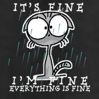 It's Fine I'm Fine Everything Is Fine Cat  Golf Towel