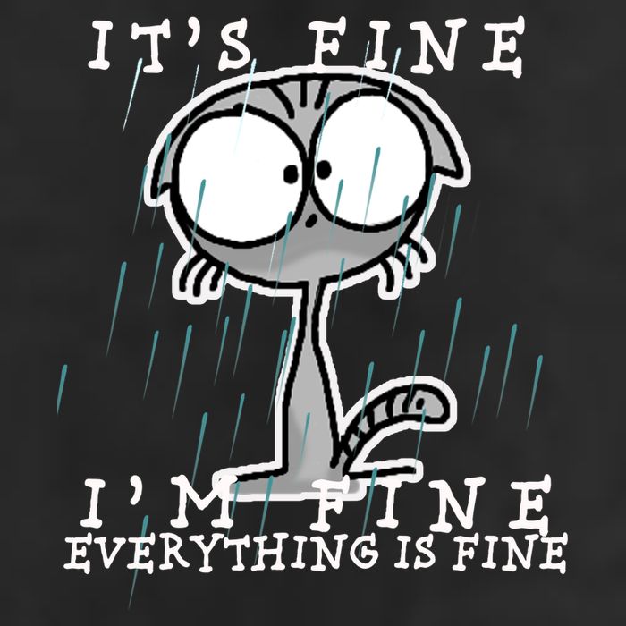 It's Fine I'm Fine Everything Is Fine Cat  Golf Towel