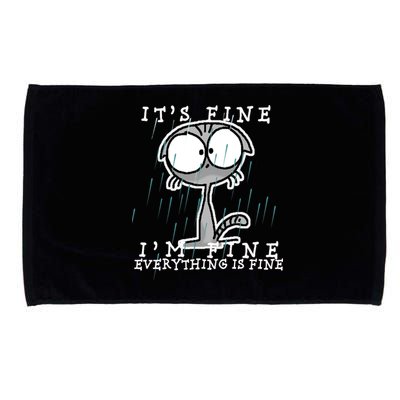 It's Fine I'm Fine Everything Is Fine Cat  Microfiber Hand Towel