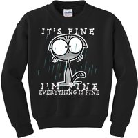 It's Fine I'm Fine Everything Is Fine Cat  Kids Sweatshirt