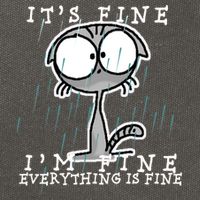 It's Fine I'm Fine Everything Is Fine Cat  Cotton Canvas Backpack