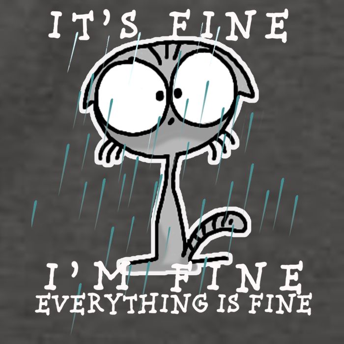 It's Fine I'm Fine Everything Is Fine Cat  Vector Backpack