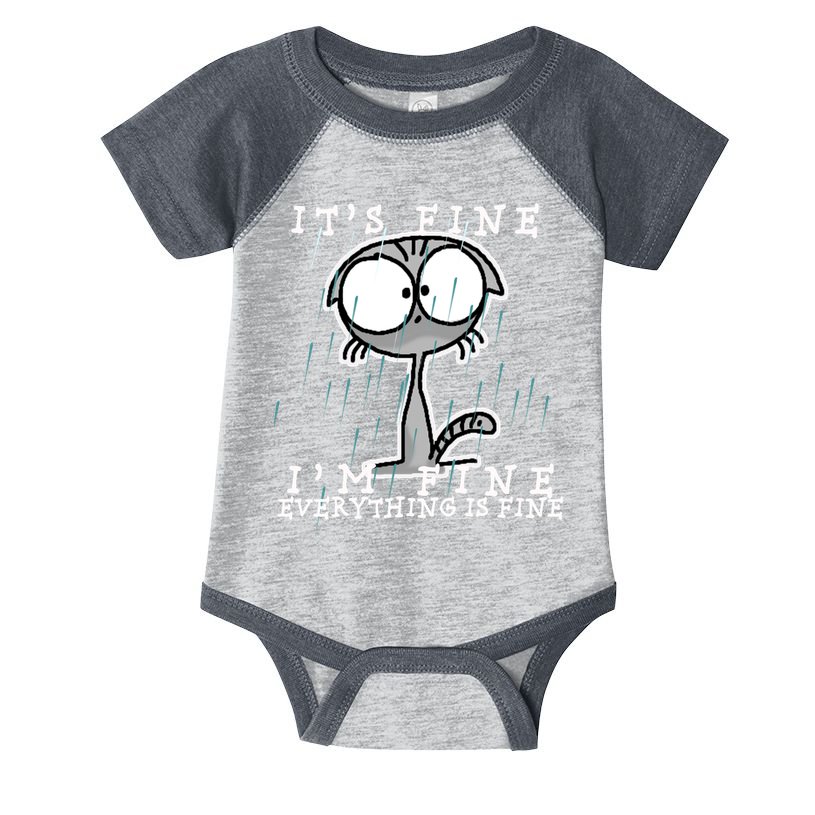 It's Fine I'm Fine Everything Is Fine Cat  Infant Baby Jersey Bodysuit