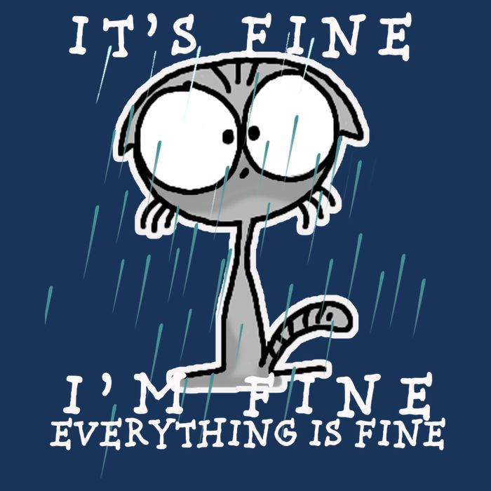 It's Fine I'm Fine Everything Is Fine Cat  Infant Baby Jersey Bodysuit