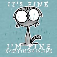 It's Fine I'm Fine Everything Is Fine Cat  Sueded Cloud Jersey T-Shirt