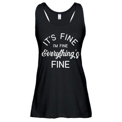 It's Fine I'm Fine Everything is FINE Funny Meme Ladies Essential Flowy Tank