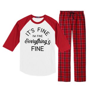 It's Fine I'm Fine Everything is FINE Funny Meme Raglan Sleeve Pajama Set