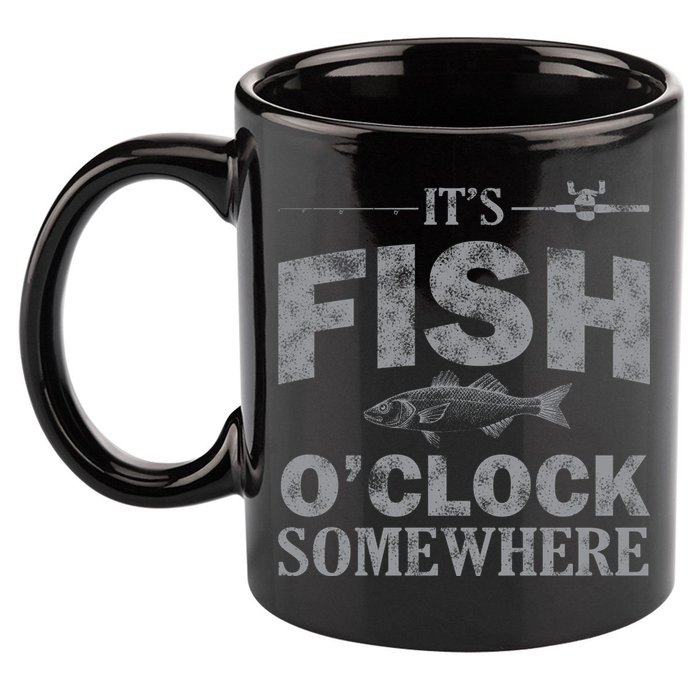 It's Fish O'Clock Somewhere Funny 11oz C Handle Ceramic Mug