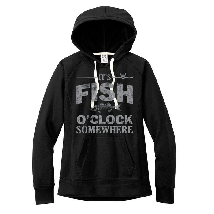 It's Fish O'Clock Somewhere Funny Women's Fleece Hoodie