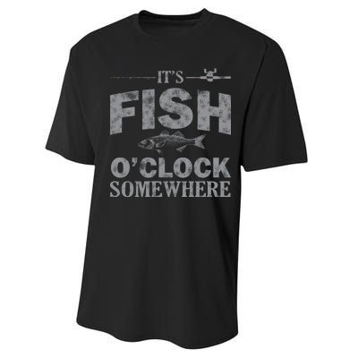 It's Fish O'Clock Somewhere Funny Performance Sprint T-Shirt