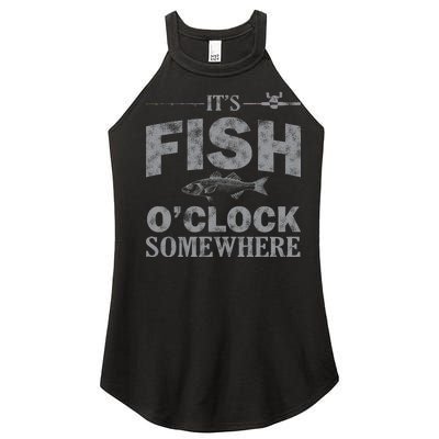 It's Fish O'Clock Somewhere Funny Women’s Perfect Tri Rocker Tank