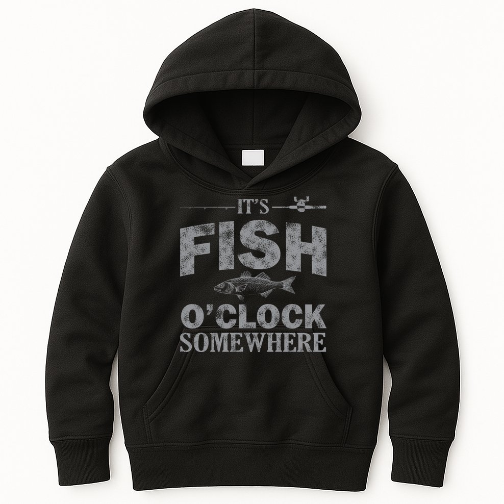 It's Fish O'Clock Somewhere Funny Kids Hoodie