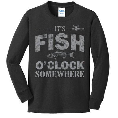 It's Fish O'Clock Somewhere Funny Kids Long Sleeve Shirt