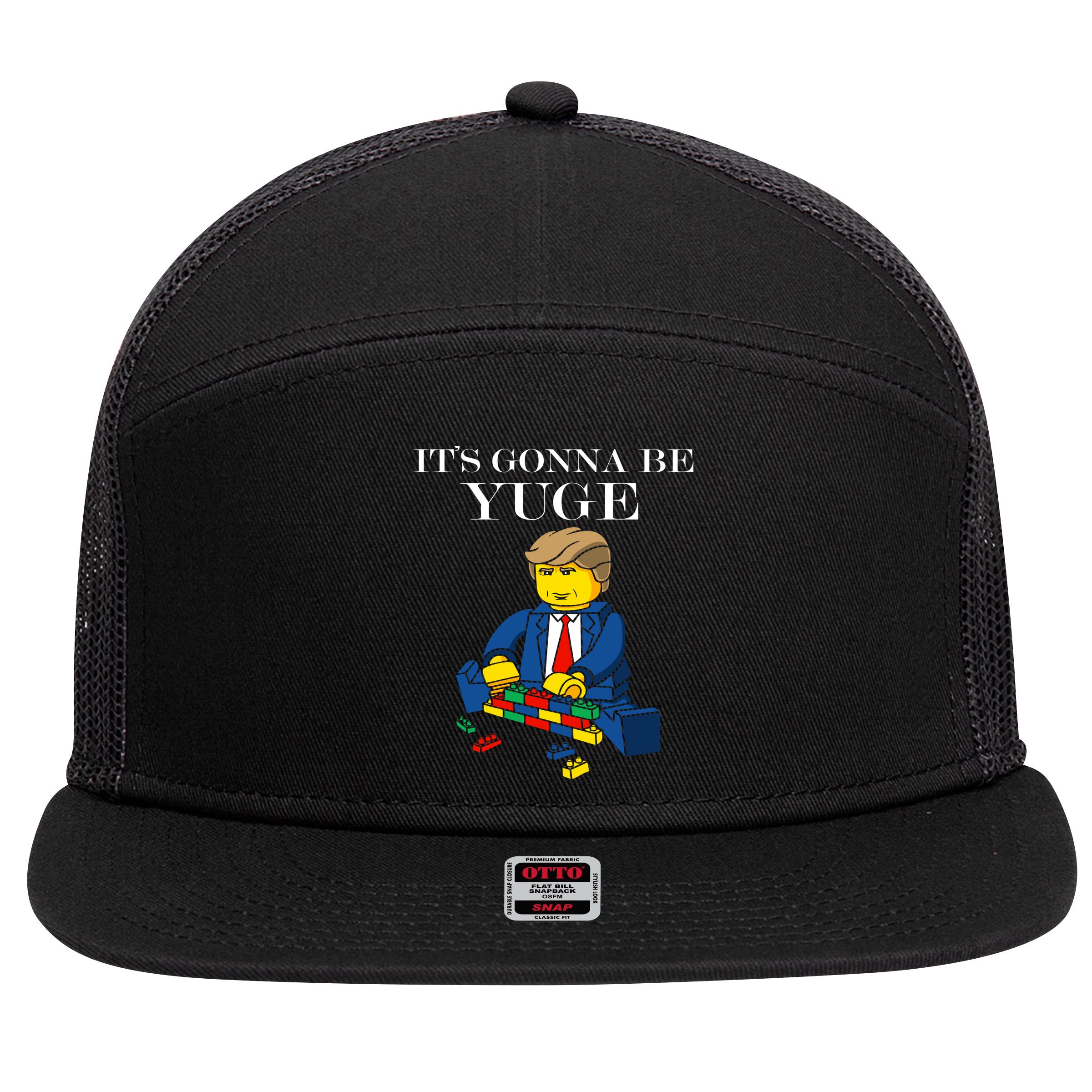 It's Going To Be YUGE - Trump Build a Wall 7 Panel Mesh Trucker Snapback Hat