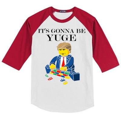 It's Going To Be YUGE - Trump Build a Wall Kids Colorblock Raglan Jersey