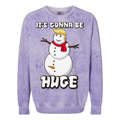 It's Gonna Be Huge Trump Christmas Snowman Colorblast Crewneck Sweatshirt